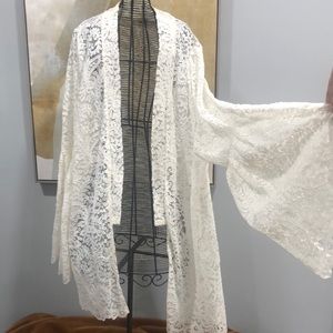 Lace cardigan with bell sleeves